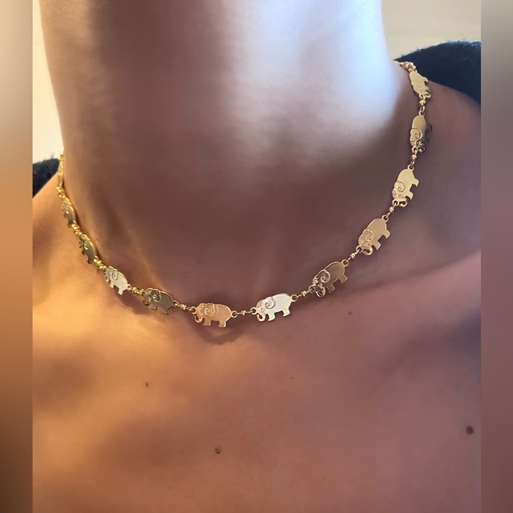 14K GOLD PLATED Elephant Necklace